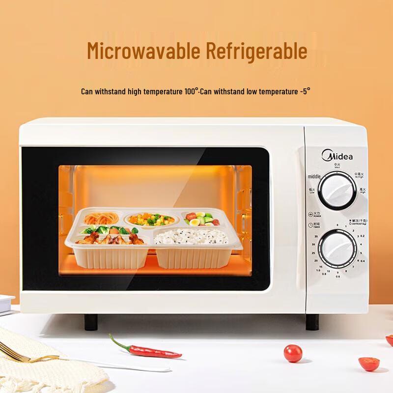 JingJingRS Corn Starch 5-Compartment Meal Box