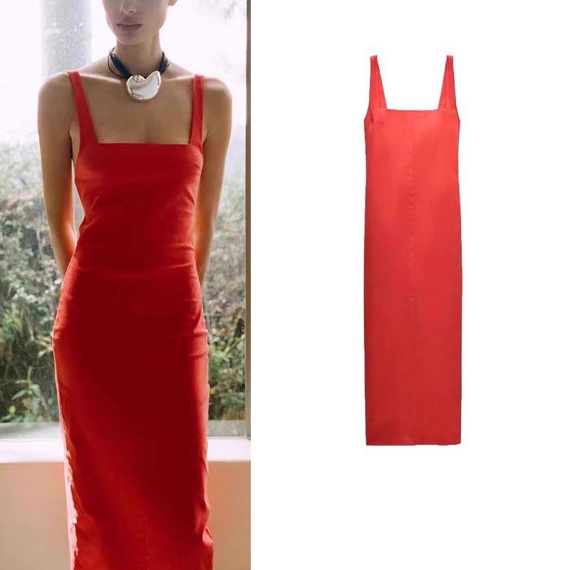 Spring and Summer New Women's Clothing Pure Desire Wind Backless High Waist Mid Length Long Length Sling Midi Skirt Dress 3118369