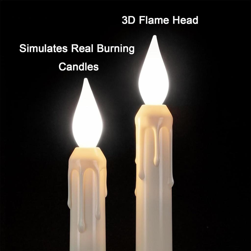 4PCS Window Candles LED Dusk To Dawn Window Candles With Sensor Flickering Flameless Battery Lamp with Suction Cup