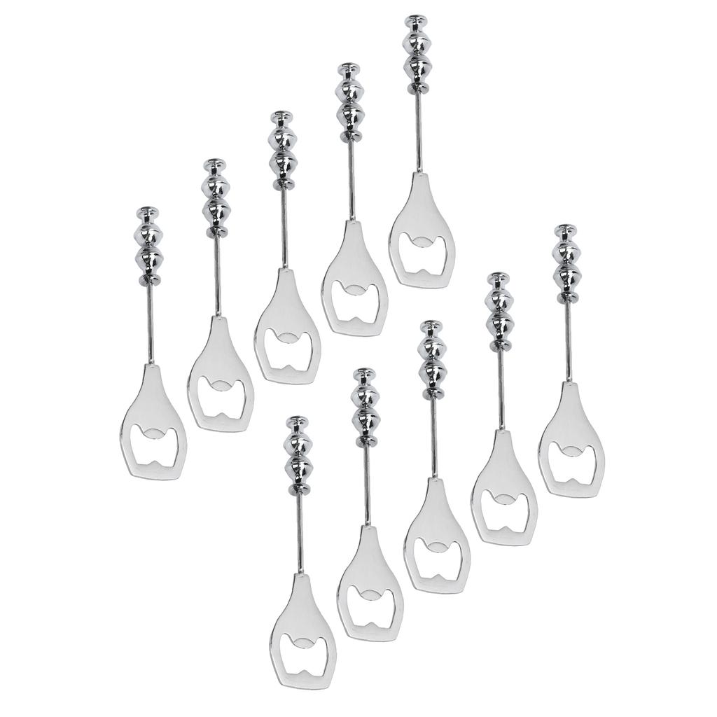 10Pcs Beadable Beer Opener Stainless Steel Decorative Beaded Bottle Opener for Party Gathering