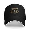 Golden BRIDE TEAM Letters Heartbeat Bachelorette Pool Party Baseball Caps Womens Men Printing Girl Beach Sun Hat Snapback Cap