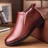 Herren High-Top Winterstiefel aus echtem Leder mit Woll- und Samtfutter