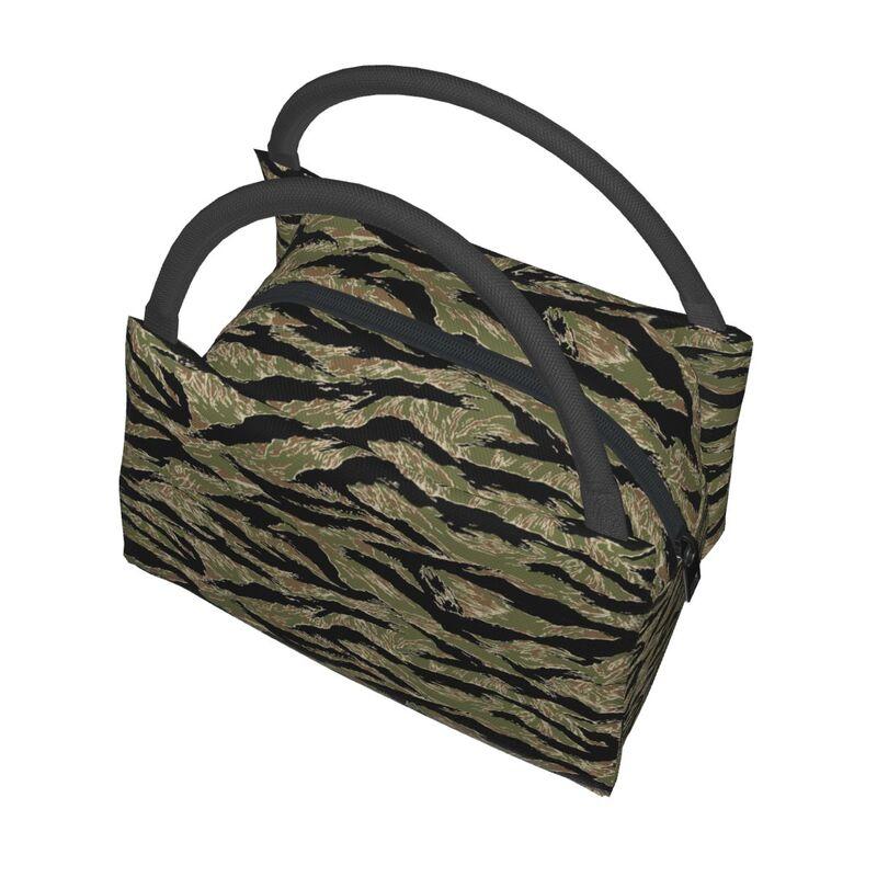 Tiger Stripe Print Thermal Lunch Bag Women Men Large Capacity Reusable Waterproof Insulated Lunch Box for Travel Picnic Work