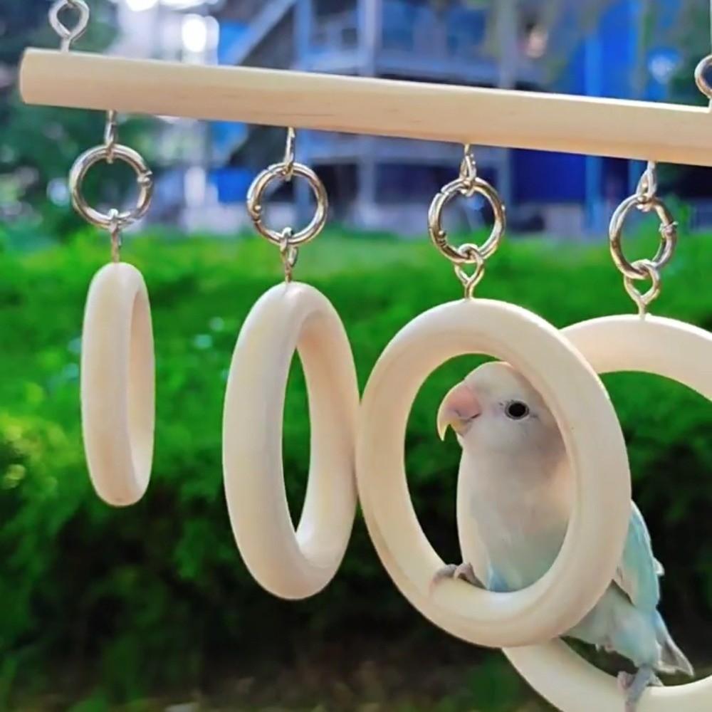 Wooden Parakeet Loop Tunnel Birds Climbing Bird Perch Swing Stand Toy Parrot Ladder  Small Birds