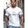 European Sizes Men's T-shirt, Comfortable and Versatile, Simple and Stylish, Men's Sunrise and Flying Birds Pattern Summer Casual Crew Neck