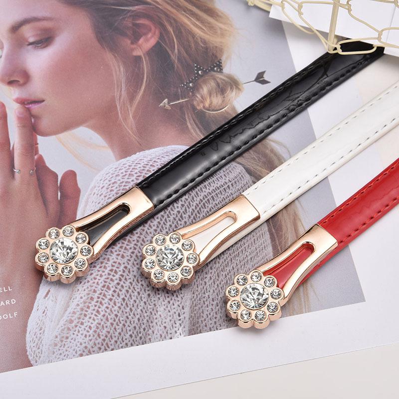 Belt Ladies Decorative Belt, Sweet Rhinestone Belt, Butterfly Pair Buckle With Belt Women