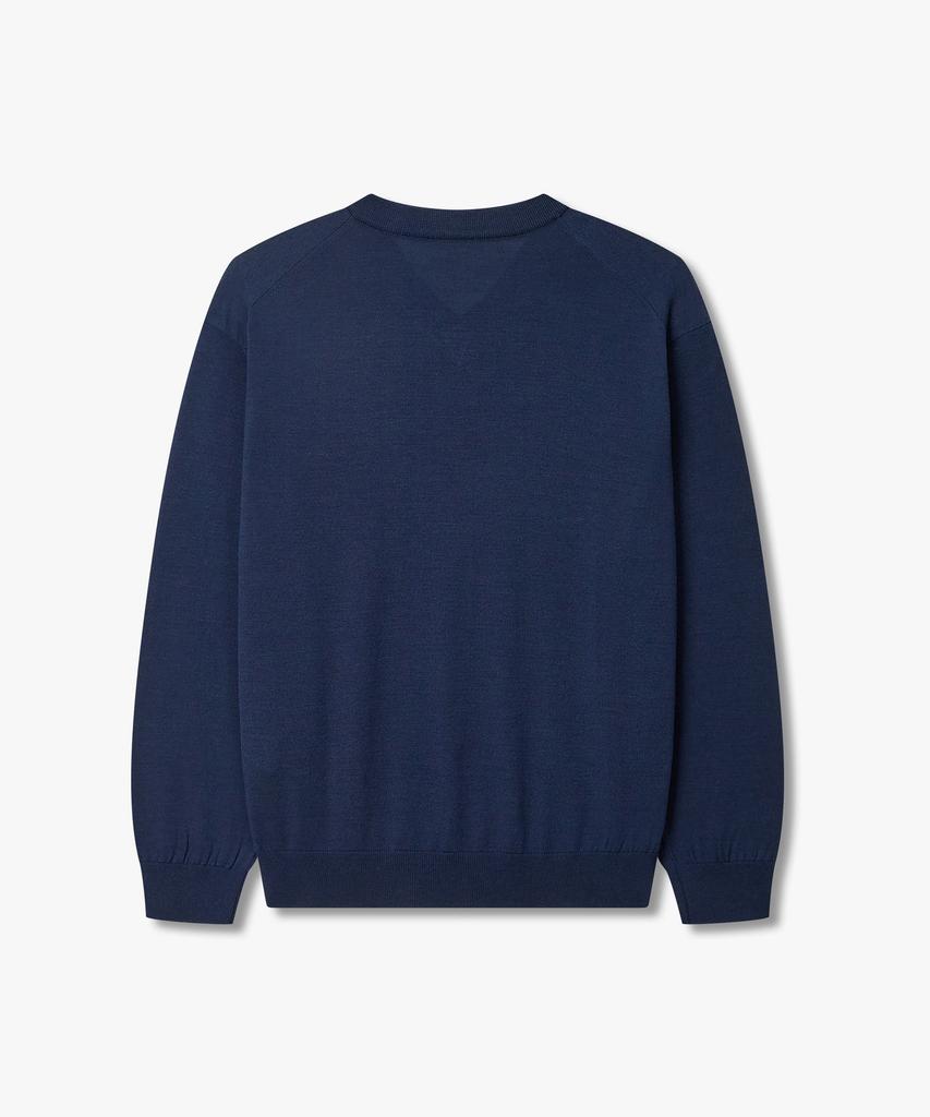 MAN ON THE BOON Wool Blend V-Neck Knit Pullover_Navy 4716113001