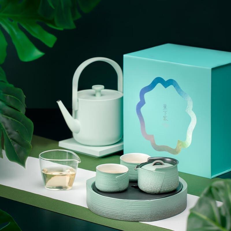 Edenus Lake Green Glaze Ceramic Tea Set