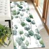 1Pcs Nordic Style Watercolor Eucalyptus Leaf Non-Slip Washable Area Rug Runner for Entryway, Living Room, Bedroom & Patio
