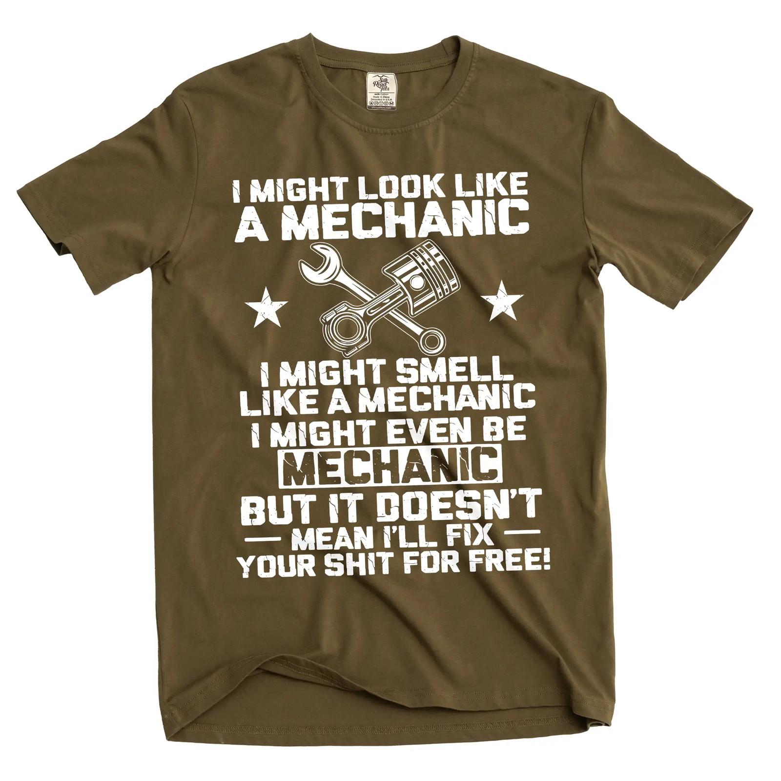 Men s funny Mechanic T-shirt Garage car maintenance Fix Dad husband Tee Shirt L