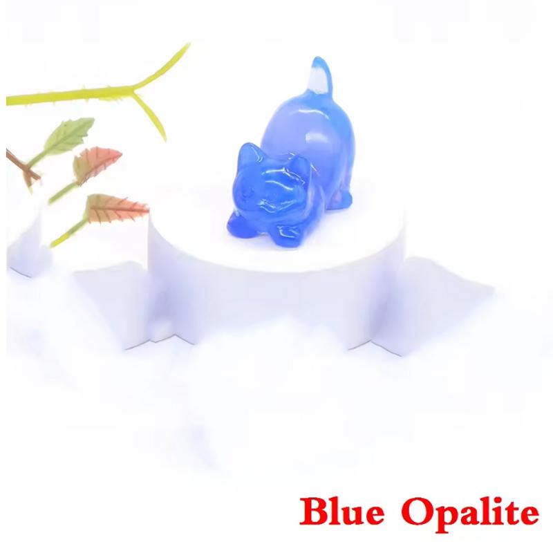 

1.2 Cat Statue Natural Reiki Healing Stone Crystal Quartz Lucky Gift Gemstone Craft Home Decor Animal Carved Figurines