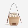 2026 spring new handheld women's bags niche high-end hand-woven beach bucket bags shoulder messenger bags