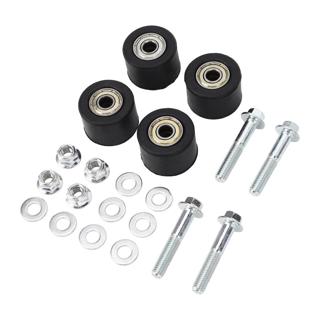 4PCS Chain Roller Guide Set High Performance Iron Bearing Steel for YFZ 350 Banshee 1987 To 2006 Black