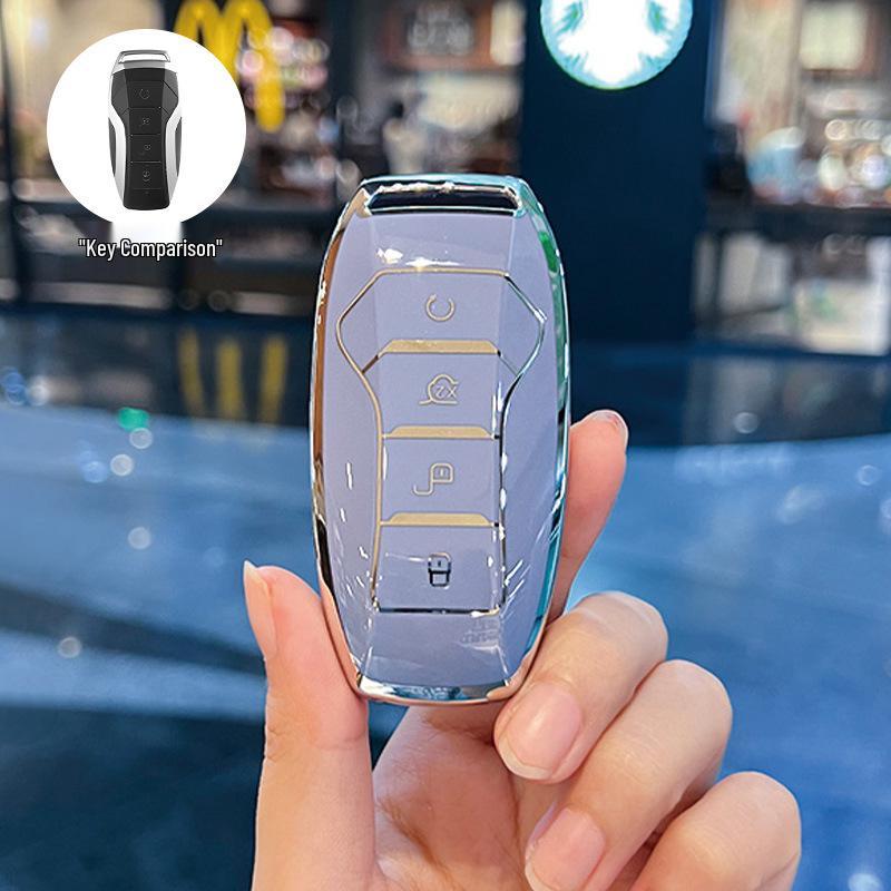 

BYD Han Key Case for Yuan Plus, Seal, Tang DMI, Han DMI, Destroyer 05, Song Pro, Dolphin - Snap Button Design