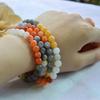 Natural Xinjiang Gobi Tricolor Jade Hand-Strung Bracelet/108-Bead Necklace