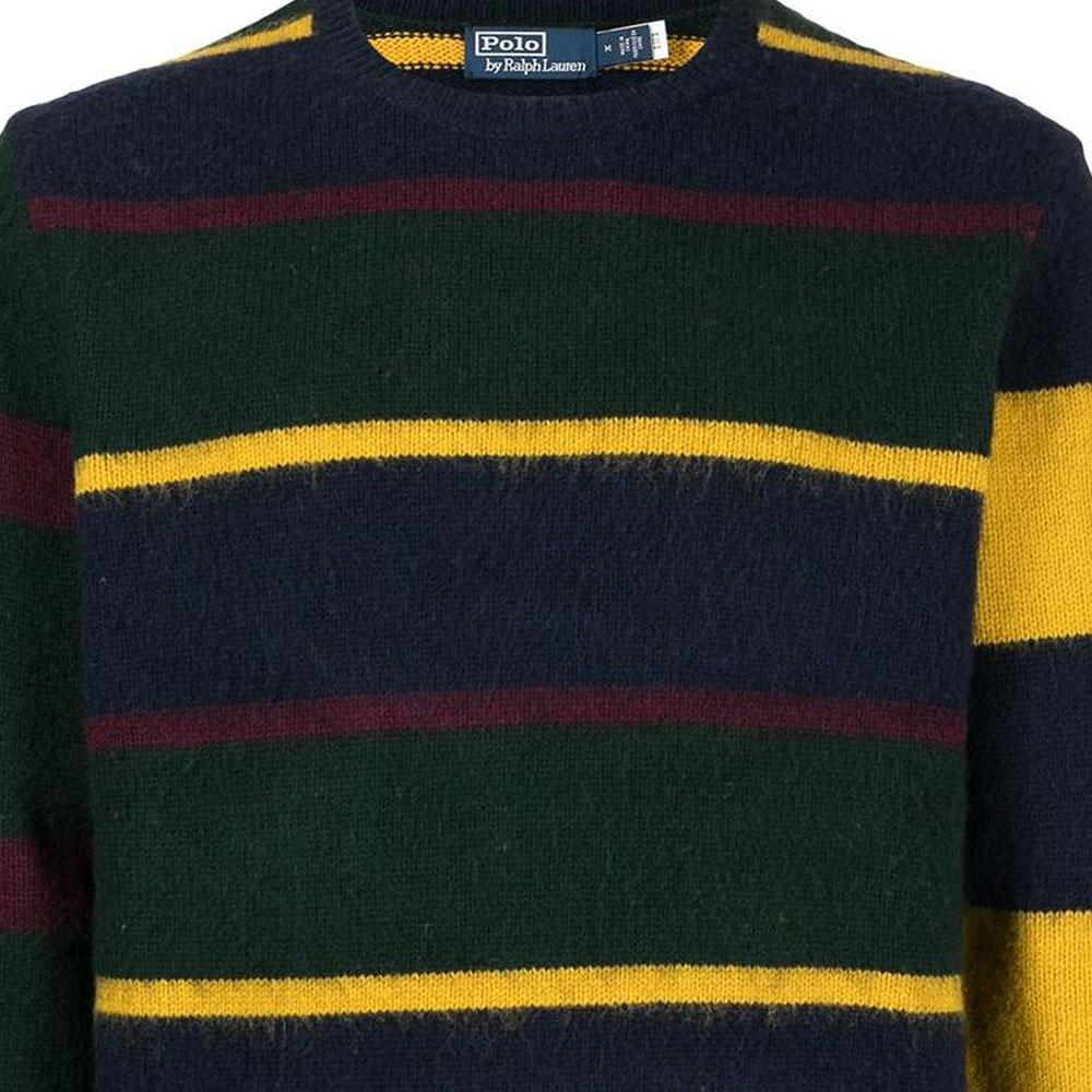 Polo Ralph Lauren Ss22 Multi-Striped Knit Crew Neck Sweater Men sweater Blue 710849657-001