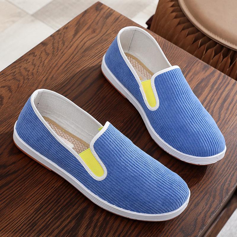 Old Beijing cloth shoes men's wormwood breathable one-pedal wear-resistant and non-slip black work shoes platform lazy shoes large size shoes