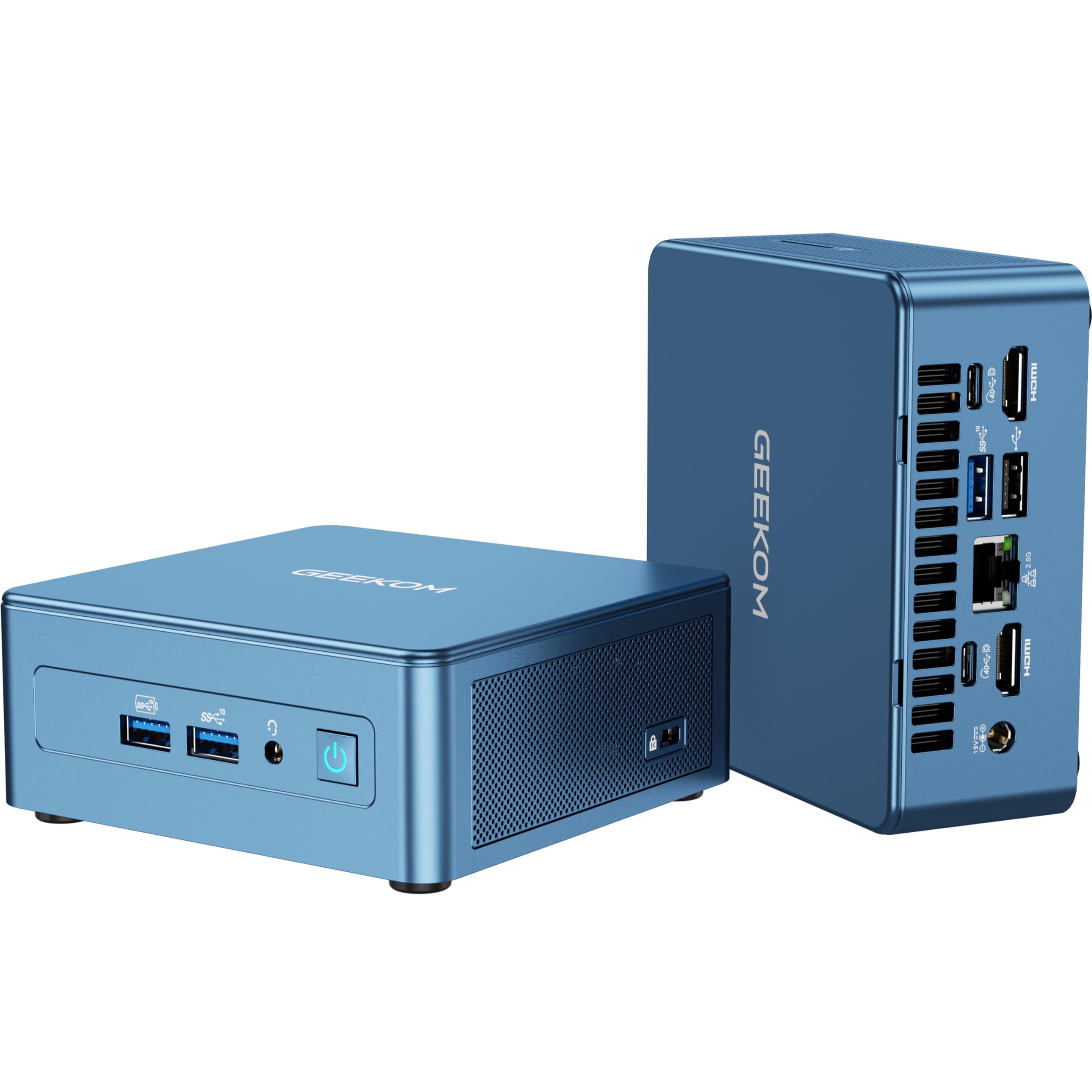 

GEEKOM Mini IT12 Міні-ПК 12-го покоління 14 потоків до SSD Windows 11 TDP Енергозбереження Порти RJ45 LAN Одночасний вивід на 4 екрани i9-12900HK синій