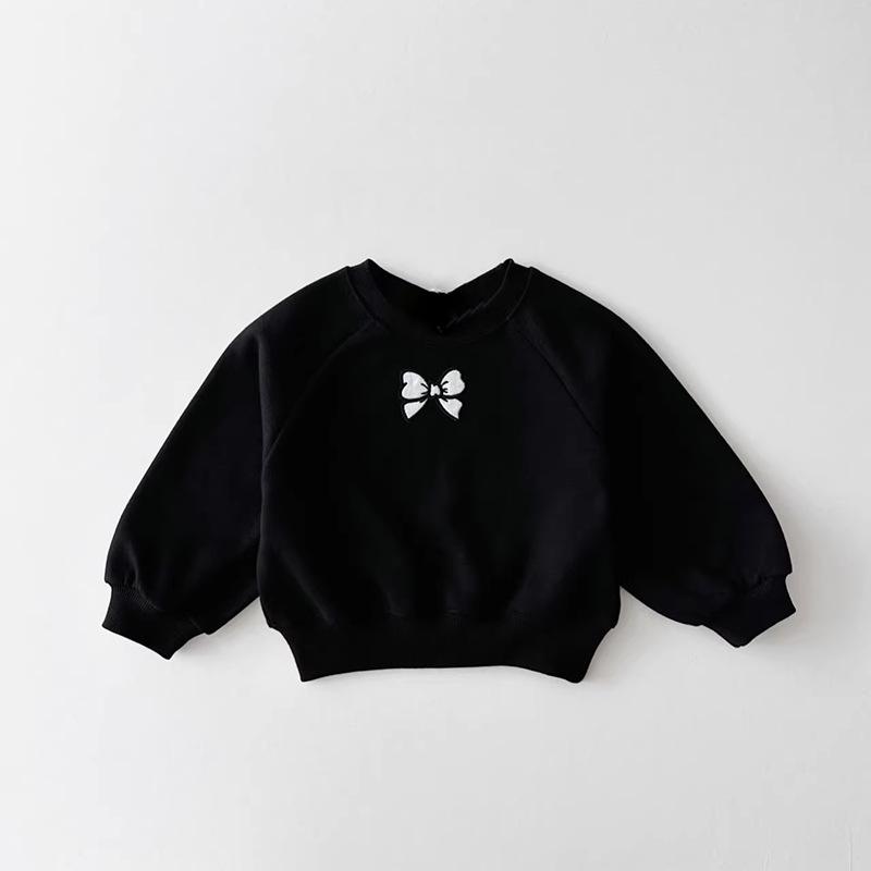 Children's Korean-Style Autumn Casual Girls' Two-Piece Set with Round Neck Sweatshirt