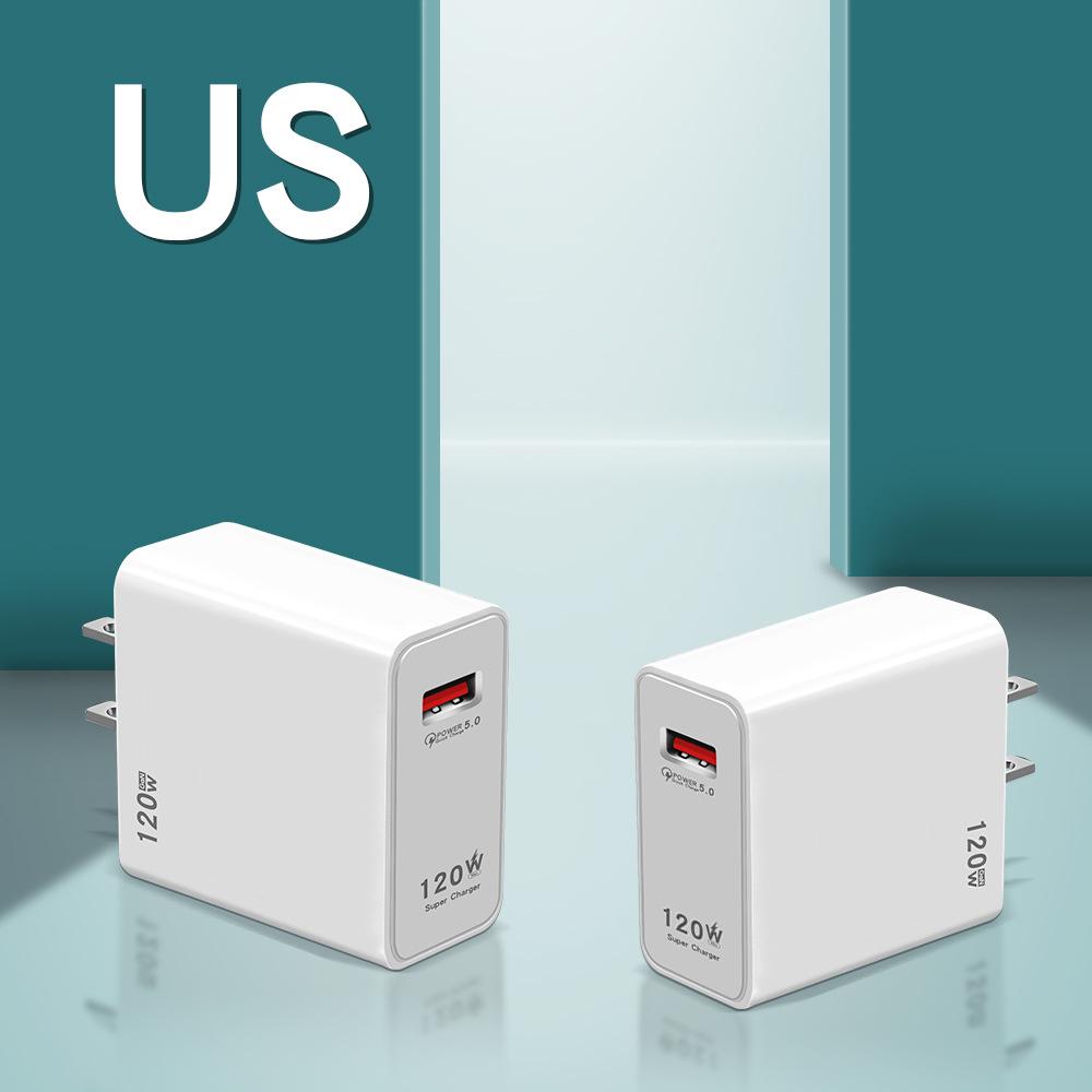120W USB-Schnellladegerät Typ C Telefon Quick Charge 5.0 Netzteil für iPhone iPad Xiaomi Samsung Huawei Realme Oppo Oneplus