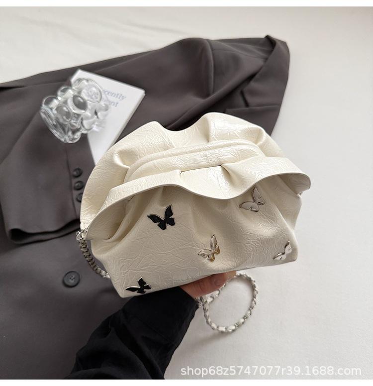 Summer new trend fashion versatile butterfly shoulder messenger bag high-end niche design chain cloud bag