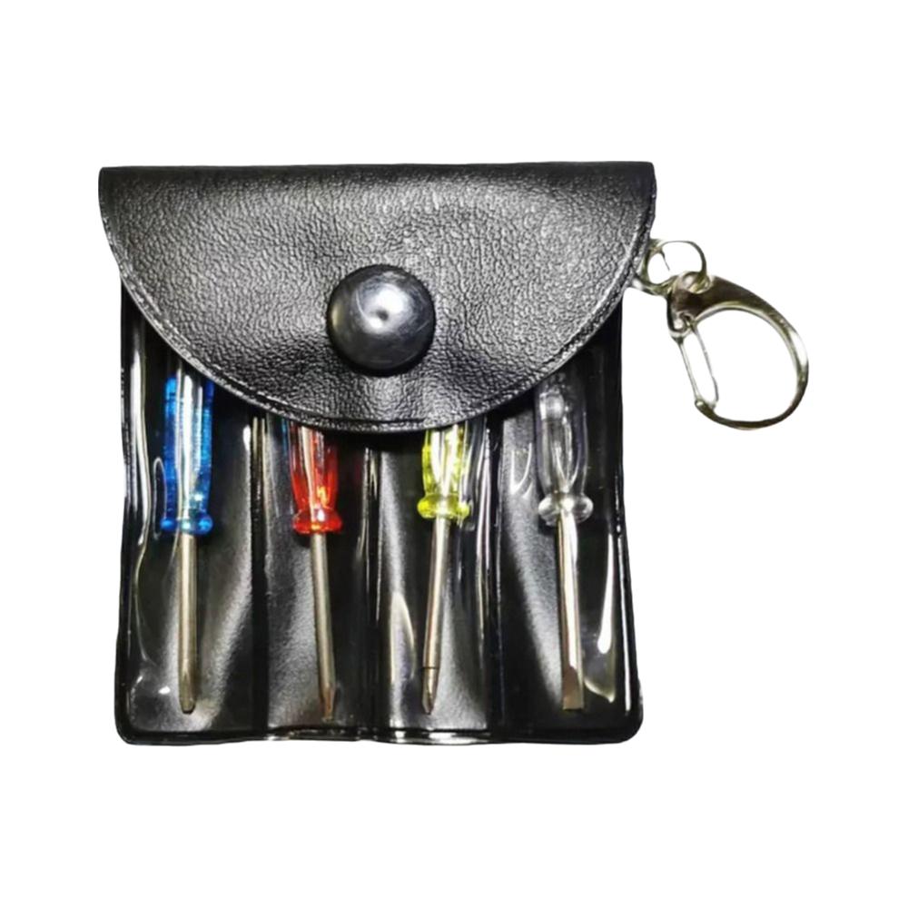 

Phillips Bits Mini Screwdriver Set Y-type Bits Flat Bits Digital Products Repair Tools Leather Keychain Hanging Buckle