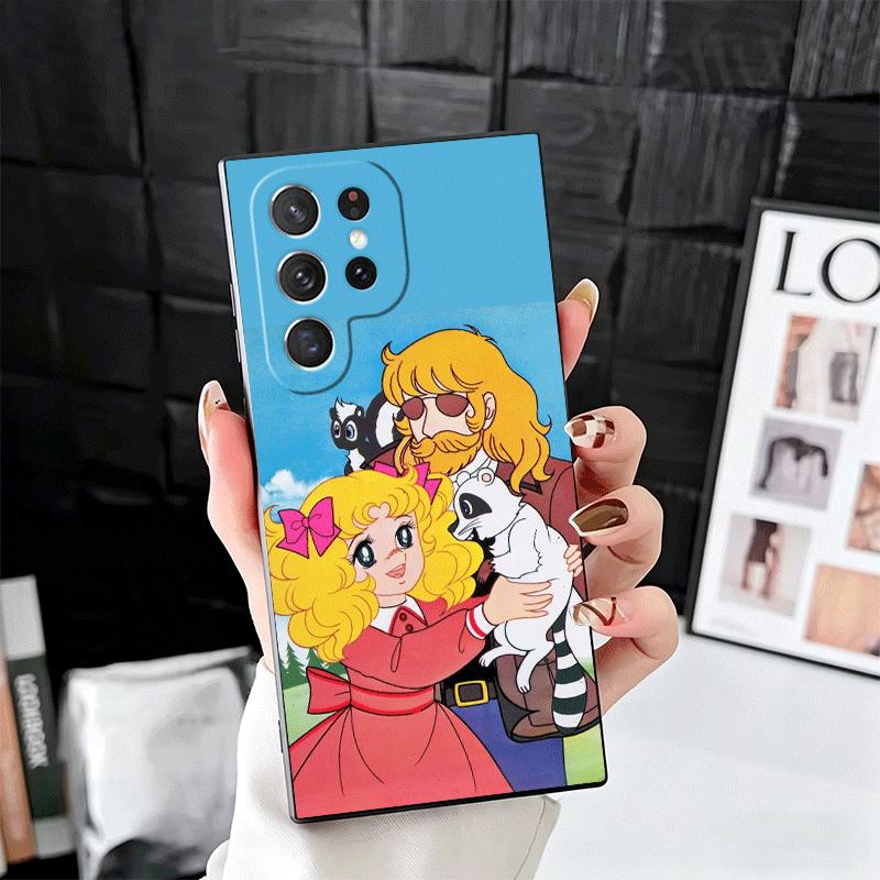 Candy 90s Cartoon Soft Phone Case for Samsung Galaxy S26 S25 Edge S24 Ultra S23 Plus S22 S21 FE S20 Black Cover Back Shell