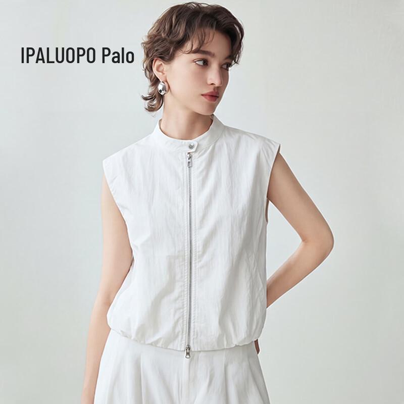 PALUOPO Women s Summer Workwear Zipper Vest M