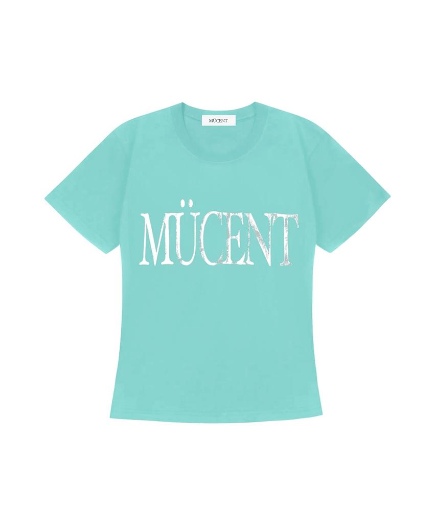 MUCENT Avix Vivid Mint Silver Print Slim Fit Short Sleeve T-Shirt