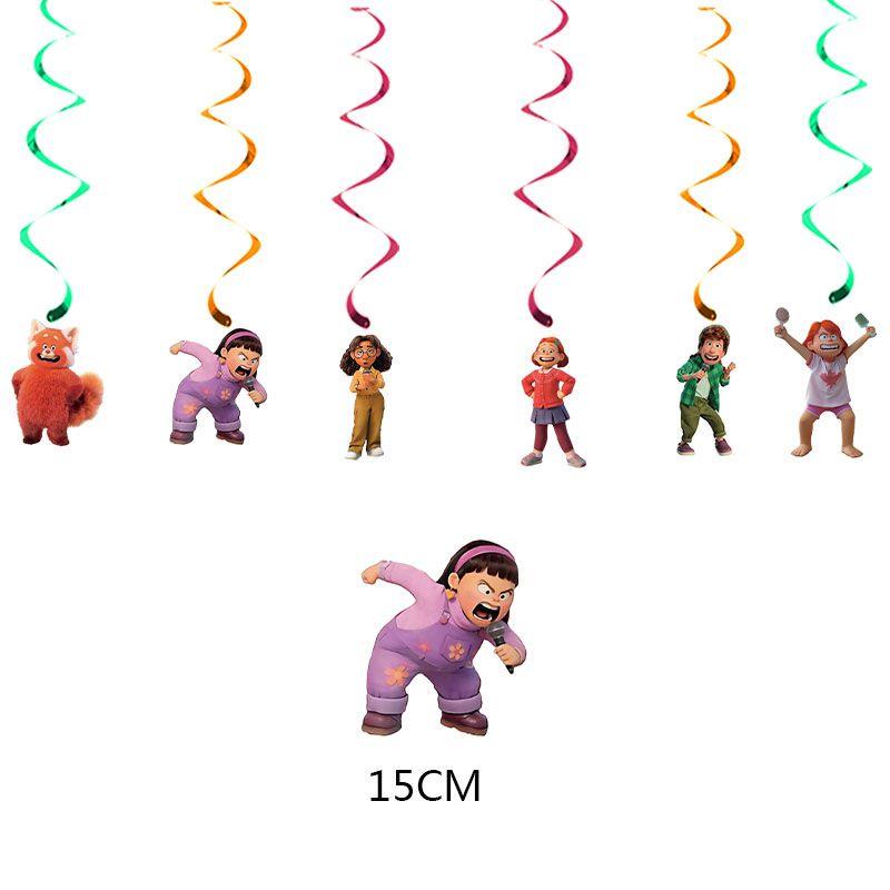

Turning Red Cartoon Decorations For A Vibrant Birthday Party Hanging 6pcs