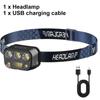 LED Headlamp Flashlight Rechargeable Induction Light Fishing Lamp Light Support White Light Ultra-Light Emergency Climbing Light