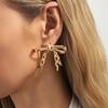 Salircon 1 Pairs Sweet Elegant Bow Bowknot Stud Earrings for Women Bohemia Metal Piercing Earrings Fashion Jewelry Gift 2026 New