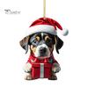 Christmas Ornament Vibrant Color Easy To Hang Cute Dog Car Hanging Pendant Xmas Tree Acrylic Pendant