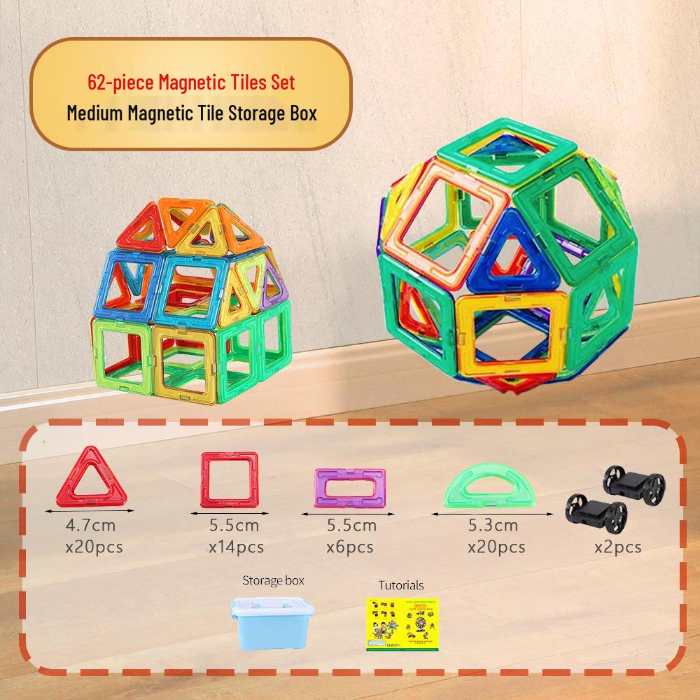 Xinming Large Magnetic Building Blocks - Colorful Educational Tiles & Sticks