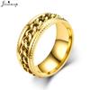 Mode Angst Fidget Ringen Ontspannende RVS Draaibare Kettingring voor Mannen Vrouwen Spinner Sieraden Goud Zwart Bague Homme