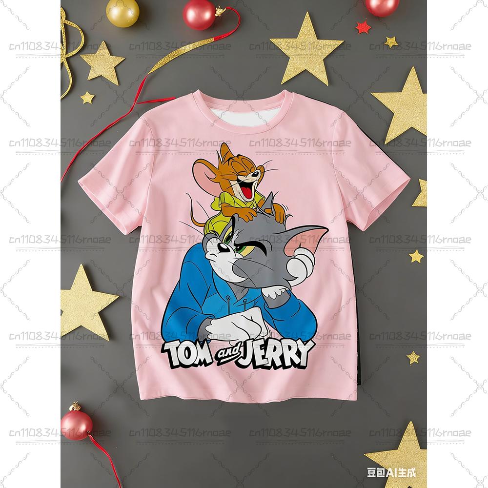Cartoon Pattern Print Cute Children's Casual Top Fashionable Sports T-shirt Summer