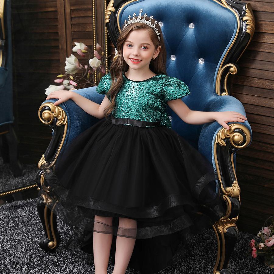 Girls' Princess Dress Sparkle Mesh Puff Dress Children's Stage Performance Outfit