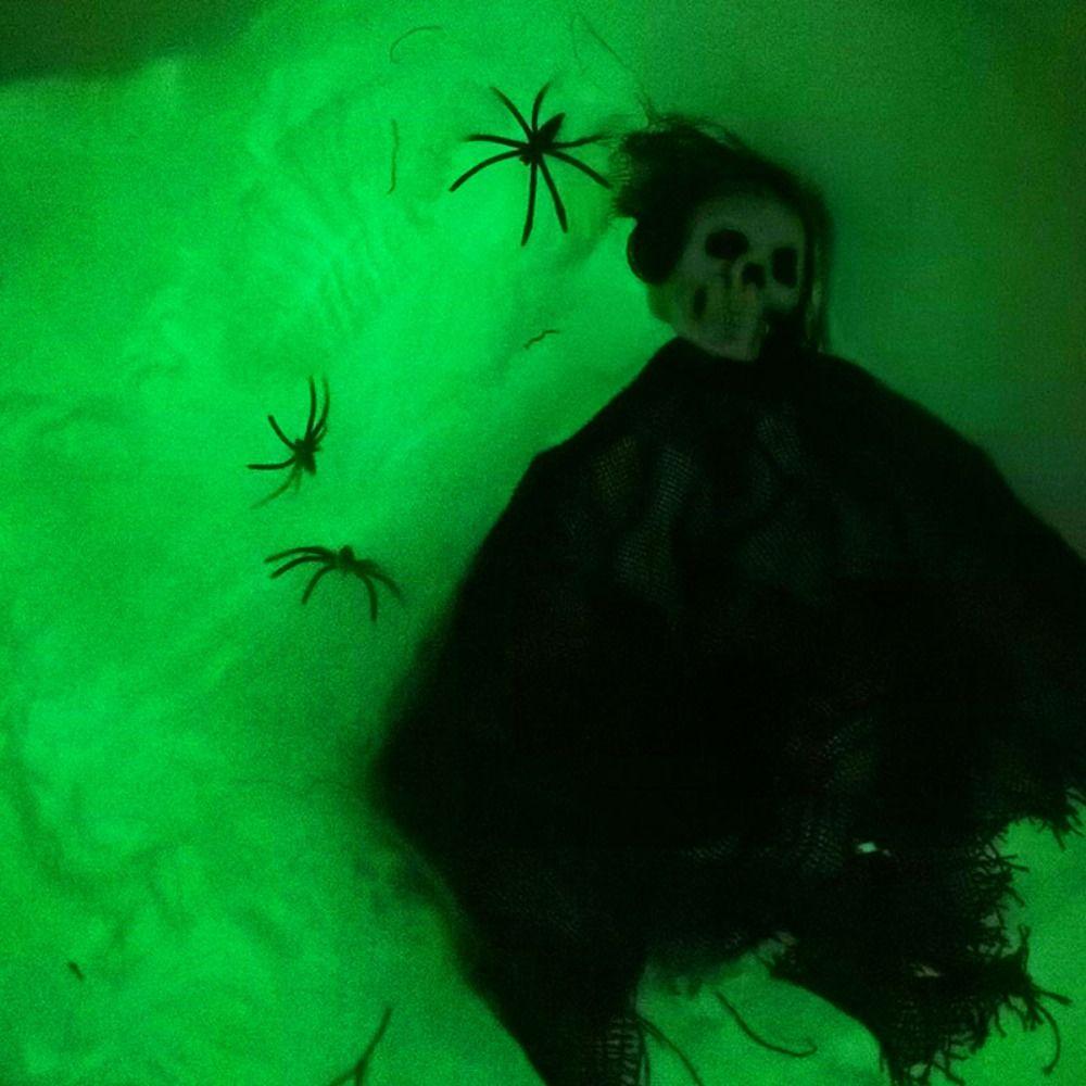 3/6/10 Meters Glow in The Dark Spider Web Polyester Halloween  Cobwebs  Home/Outdoor Decor
