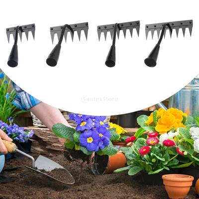 Garden Weeding Rake Heavy Duty Hand Tool Garden Rake Metal Easy To Use Sturdy Versatile Practical Gardening Yard Homeowners