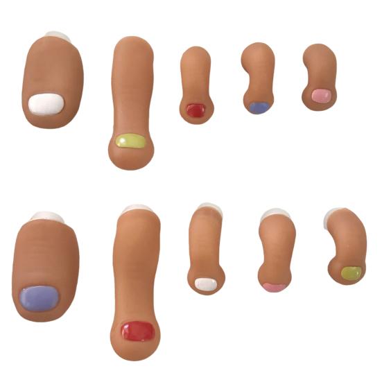 

10Pcs Artificial Toes Set DIY 3D Toe Charms Shoes Decoration with Realistic Toe Shape Shoes Buckle Accessories for Party Festival 1 Set
