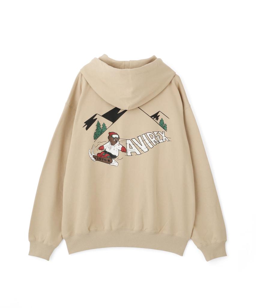 Avirex Bear Snowboard Hoodie Large 040 Beige (Web Exclusive) Men's 783-4231007