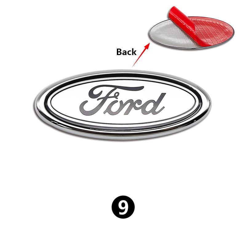 11.5x4.5cm 3D ABS Front Hood Rear Trunk Badge Emblem For Ford Fiesta Focus Mondeo Mustang Ranger Kuga Edge Auto Tuning Accessory