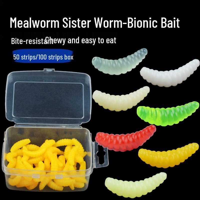 Fishing Lure: Soft Bait for Small Fish Like Qiaozui, Xiaoji, and Li Bread Red Worm Bait.