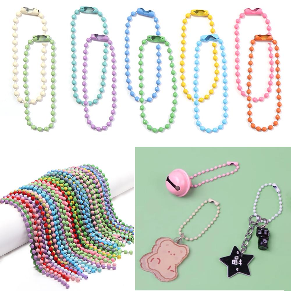 20-100PCS Colorful Ball Bead Chains Fits Key Chain/Dolls/Label Hand Tag Connector For DIY Bracelet Jewelry Making Accessorise