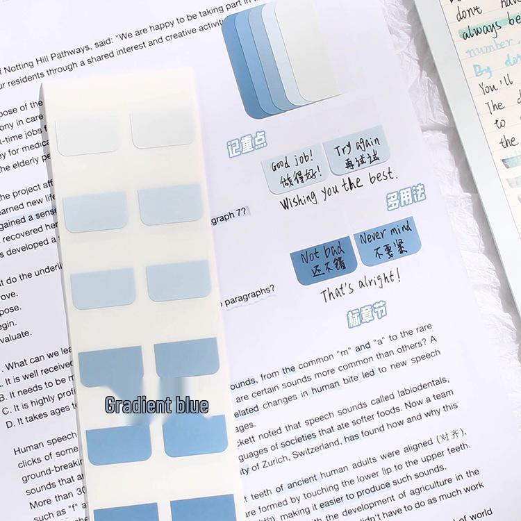 Gradient Writable Index Tabs: Quick-Drying Sticky Notes, Bookmarks, and Classification Labels for Students
