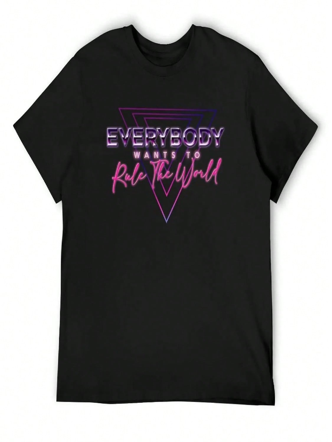 Everybody Wants To Rule The World - Retrowave_Synthwave Style T-Shirt Funny T-Shirt Summer Top unisex Designer Clothes S разноцветный