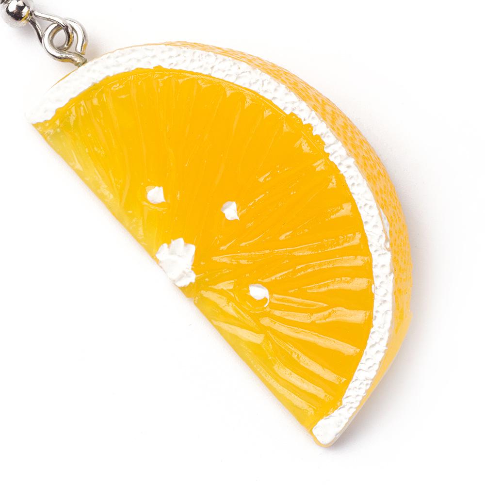 Resin Orange Petal Three-Dimensional Orange Fruit Earrings, Fresh And Sweet Personalized Ear Hooks