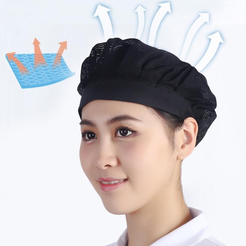 Dustproof Work Cap with Mesh Ventilation for Chefs and Food Handlers Elastic Edge for Secure Fit Foldable for Easy Carry