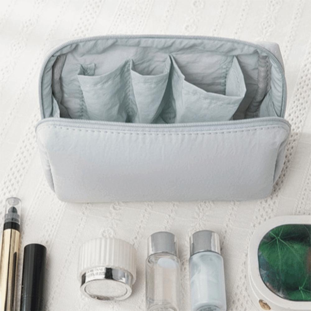 Bolsa de Armazenamento de Maquiagem de Grande Capacidade Impermeável Portátil Bolsa para Batom de Nylon Múltiplas Cores Dividida Cor Macaron Bolsa de Higiene Pessoal
