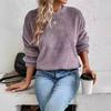 Autumn/Winter Women's Loose Plush Pullover Sweater with Double-sided Fleece